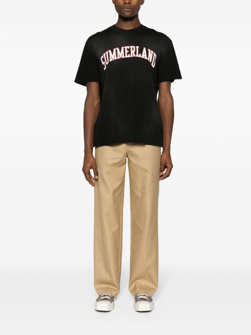 Black Summerland-print Cotton T-shirt