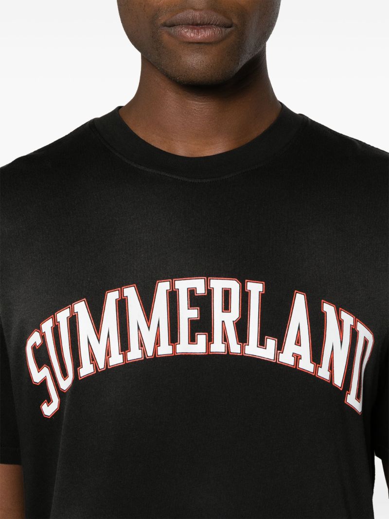 Black Summerland-print Cotton T-shirt