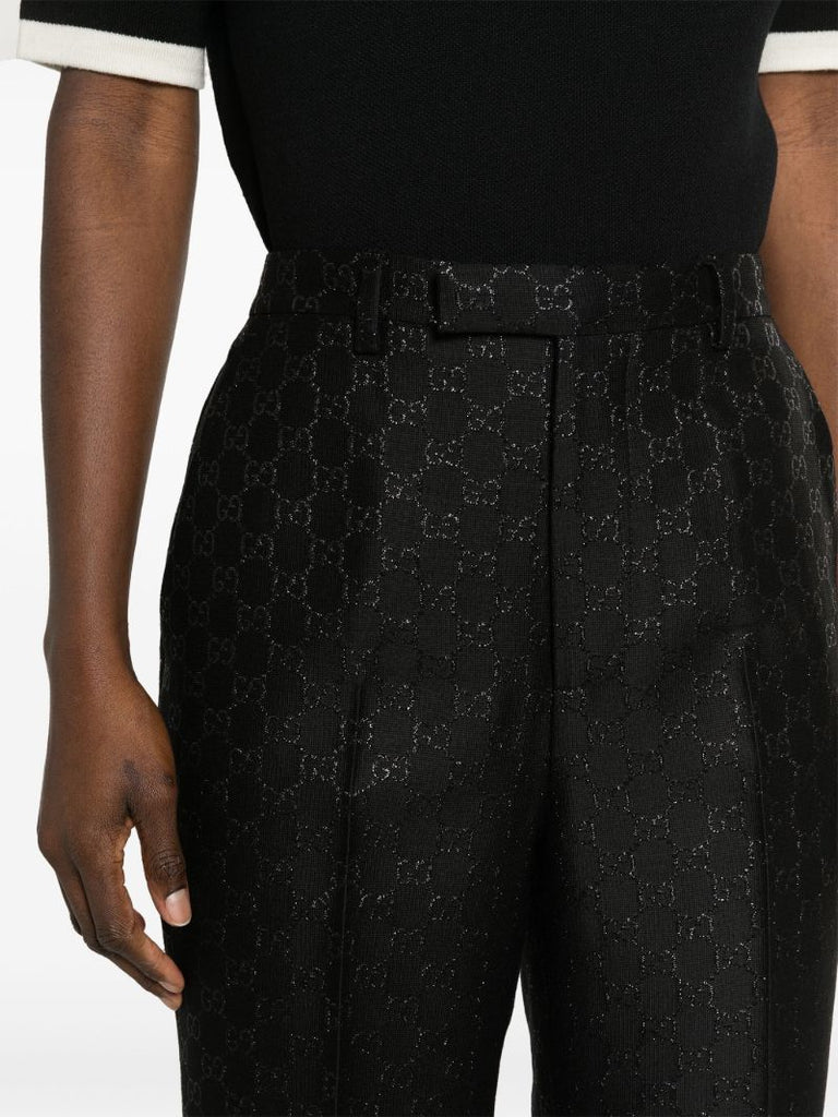 Black Gg LamÃ_x0083_Â© Wool Trousers