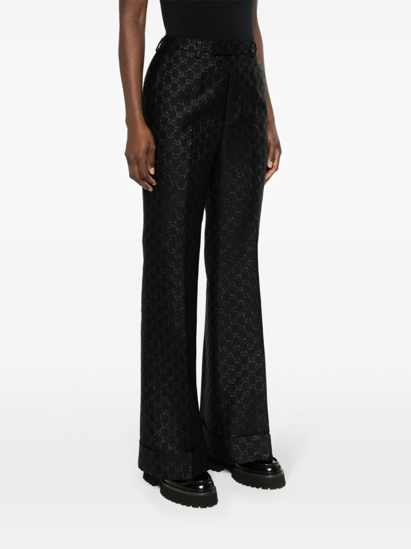 Black Gg LamÃ_x0083_Â© Wool Trousers