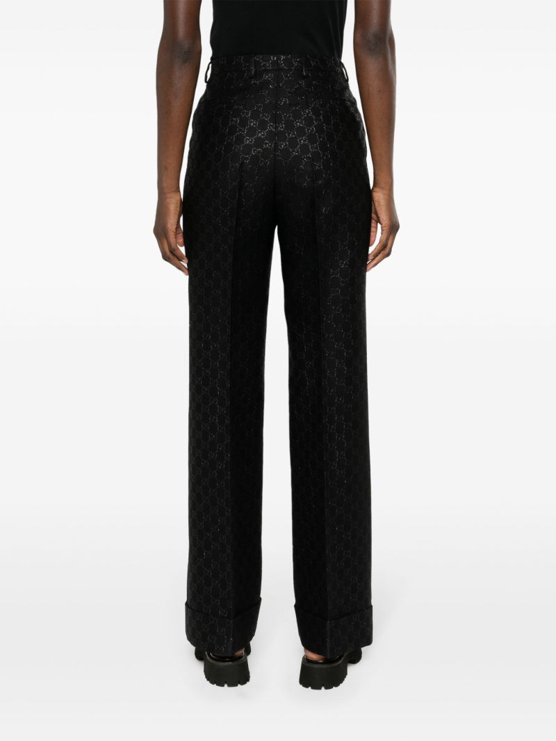 Black Gg LamÃ_x0083_Â© Wool Trousers