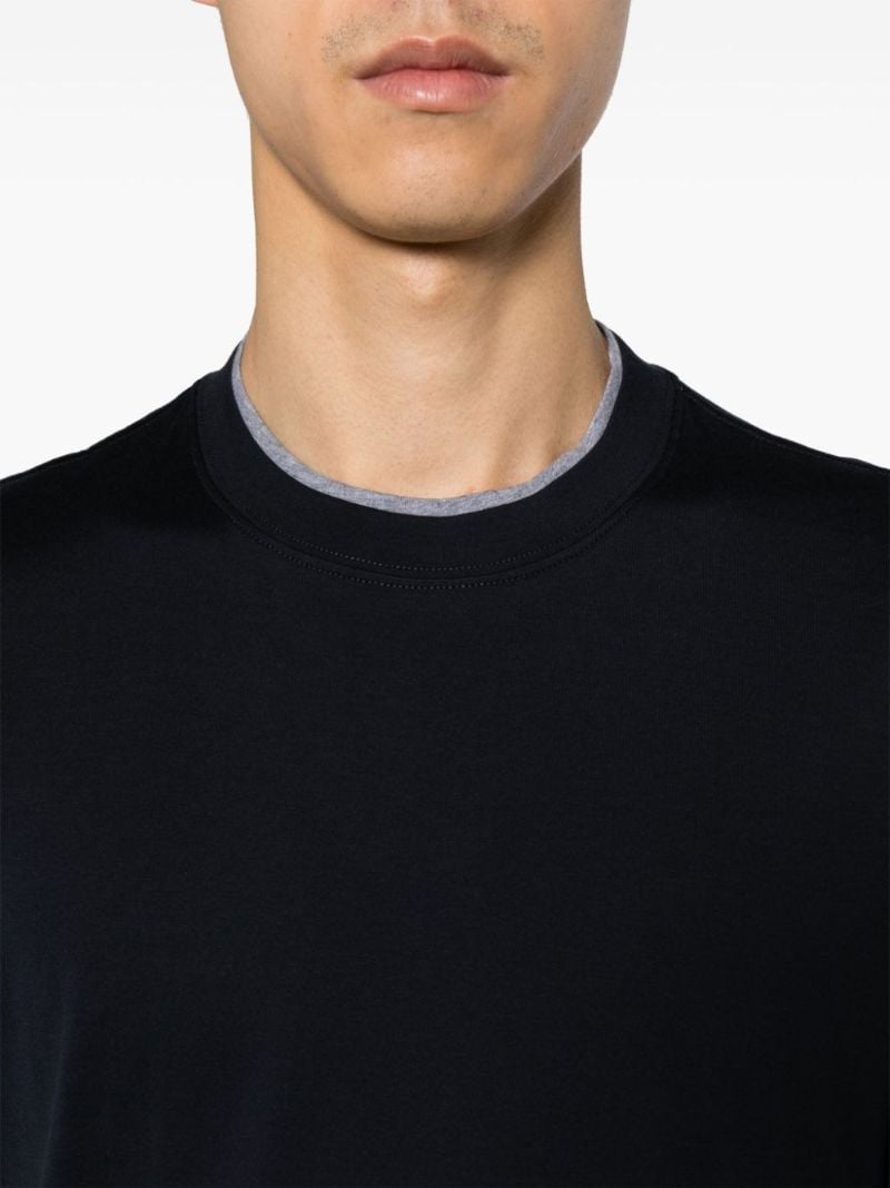 Blue Double-layer Cotton T-shirt