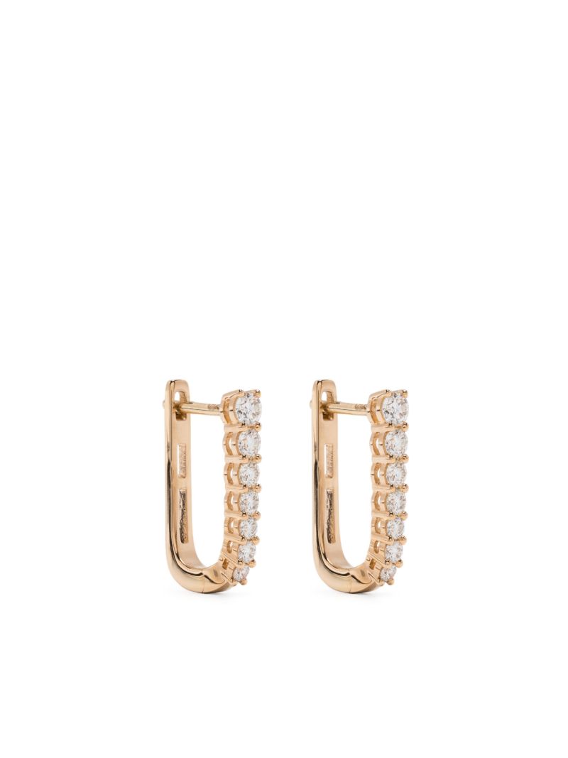 14k Gold Ava Bea Graduating Diamond Hoop Earrings