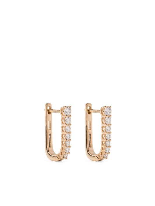 14k Gold Ava Bea Graduating Diamond Hoop Earrings