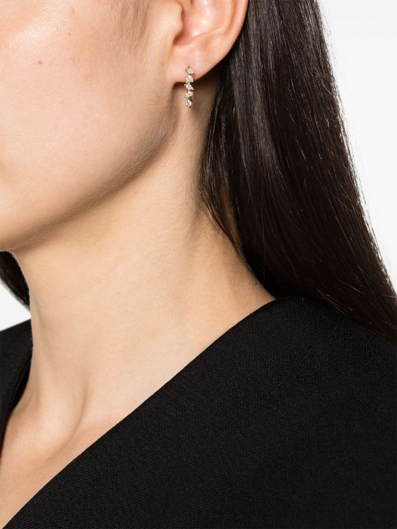 14k Gold Alexa Jordyn Diamond Hoop Earrings