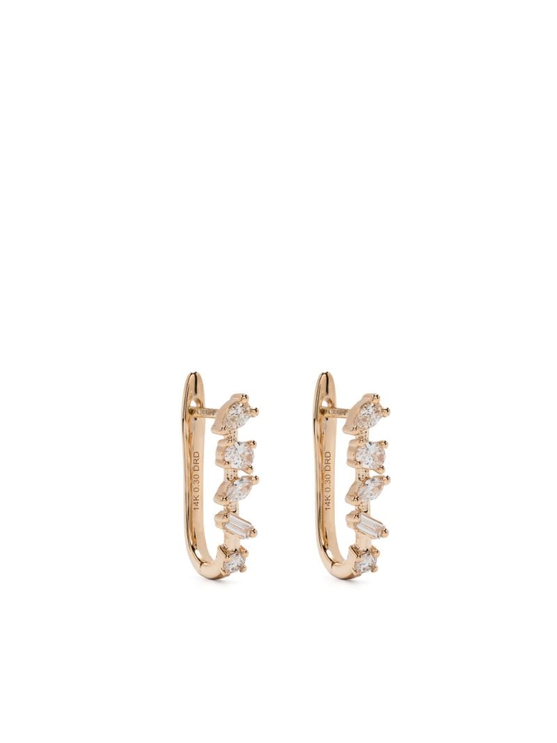 14k Gold Alexa Jordyn Diamond Hoop Earrings