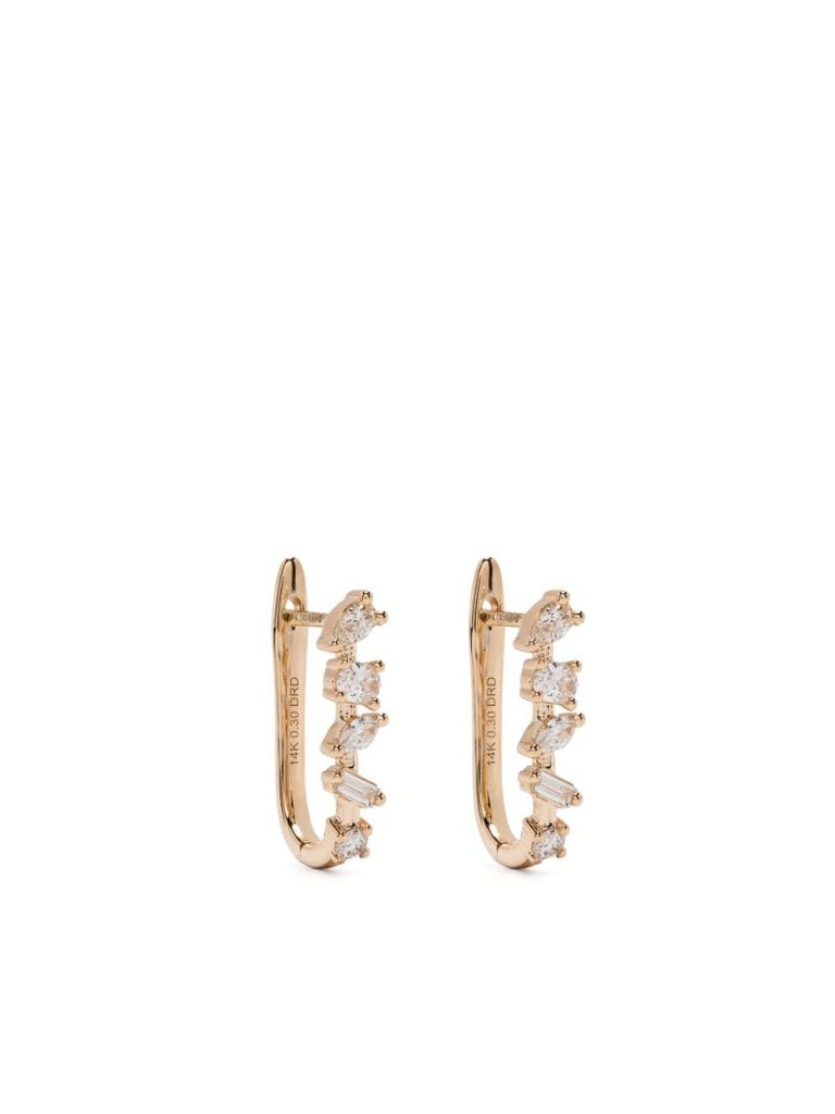 14k Gold Alexa Jordyn Diamond Hoop Earrings