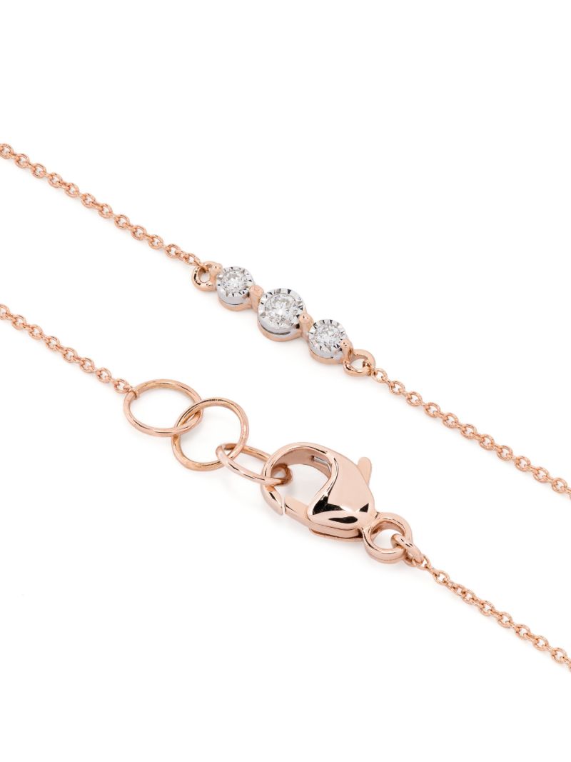 14k Rose Gold Ava Bea Trio Station Diamond Bracelet
