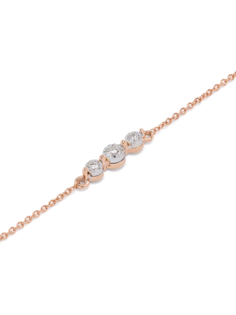 14k Rose Gold Ava Bea Trio Station Diamond Bracelet