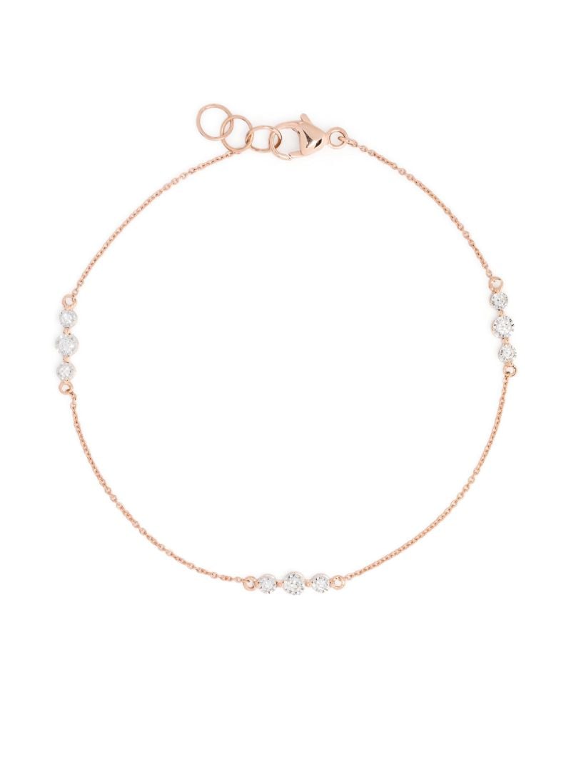 14k Rose Gold Ava Bea Trio Station Diamond Bracelet