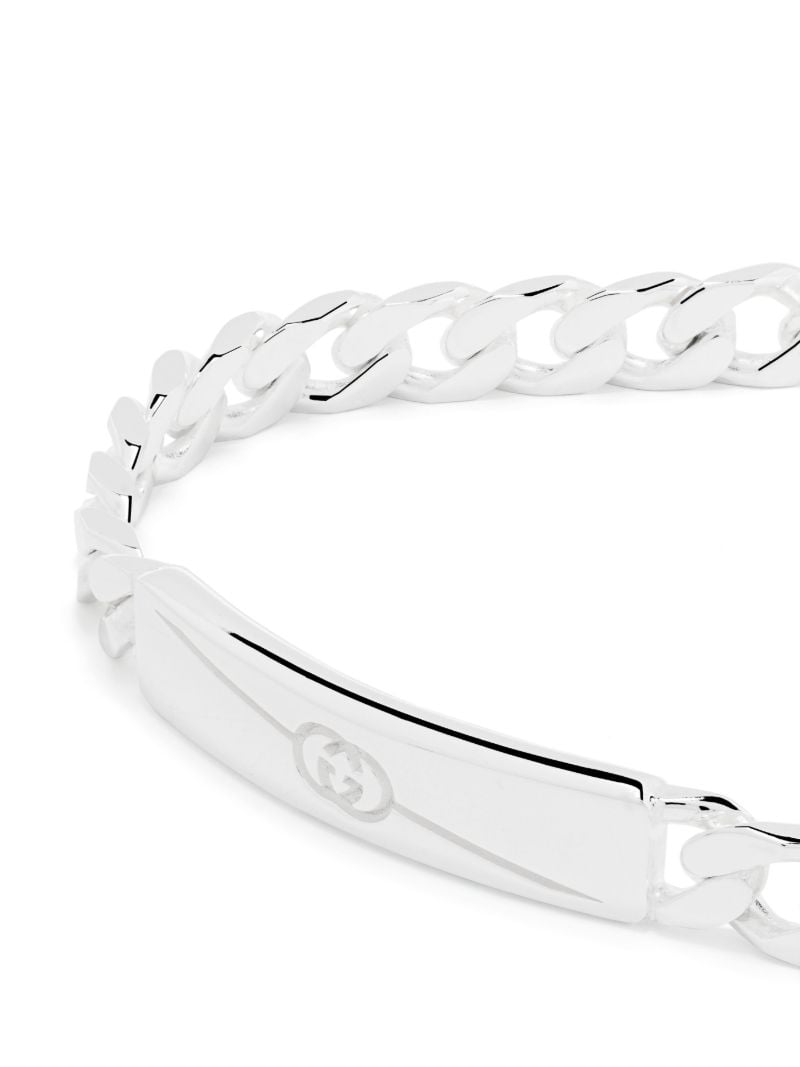 Sterling Silver Diagonal Interlocking G Bracelet