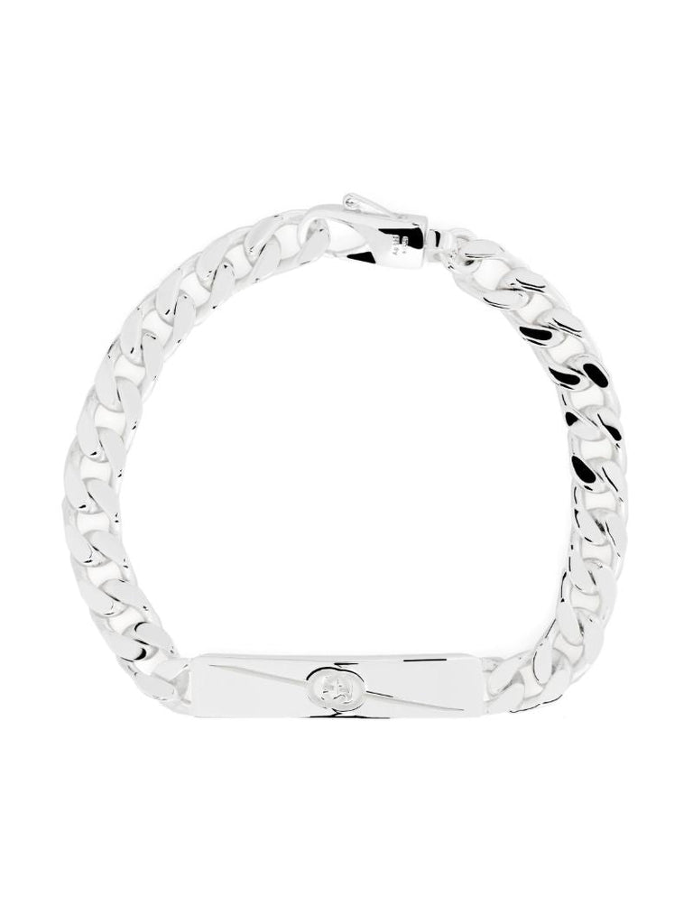Sterling Silver Diagonal Interlocking G Bracelet