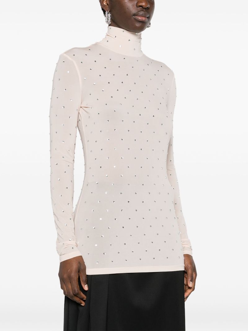 Neutral Crystal-embellished Top