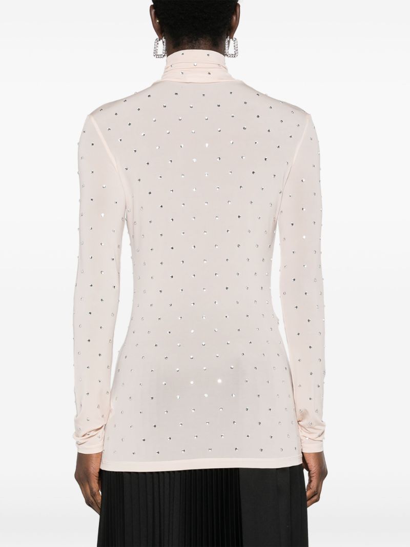 Neutral Crystal-embellished Top