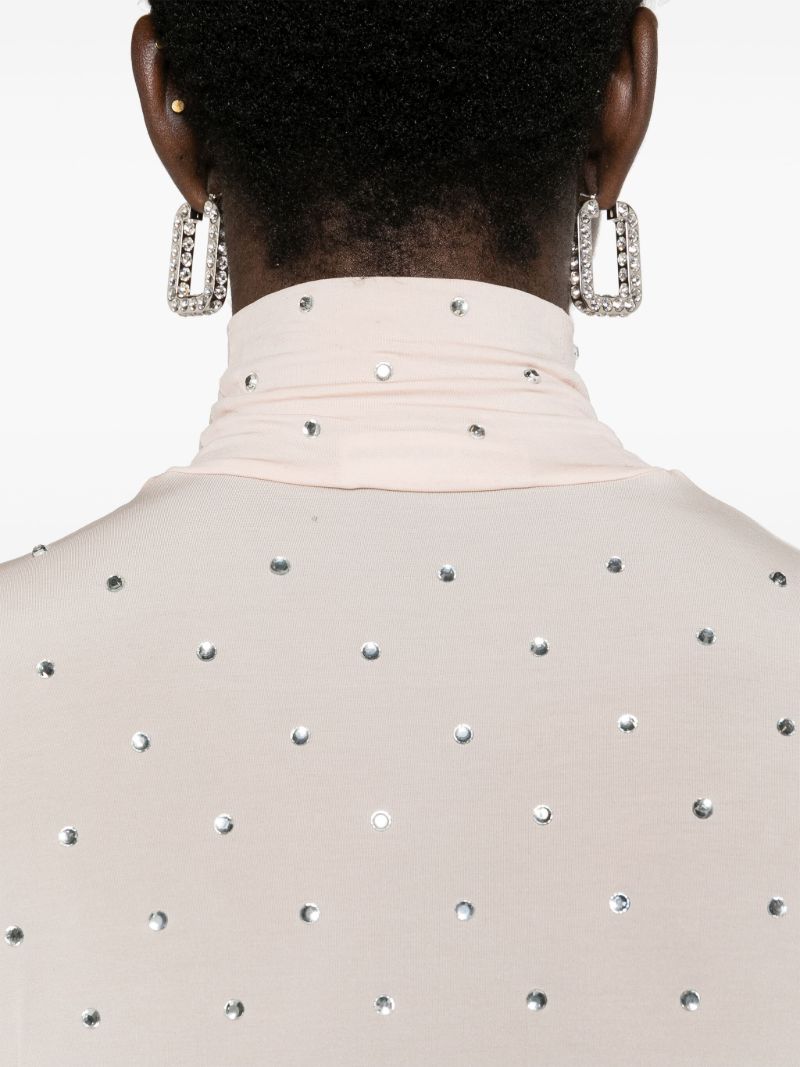 Neutral Crystal-embellished Top