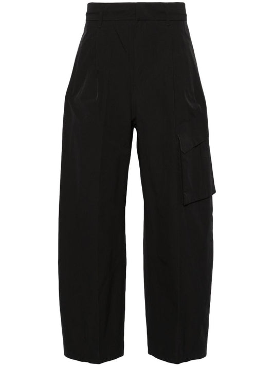 Black Wide-leg Cargo Trousers