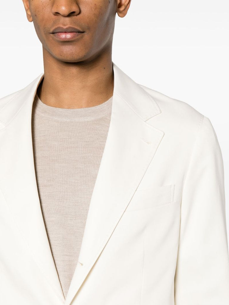 White Single-breasted Silk Suit