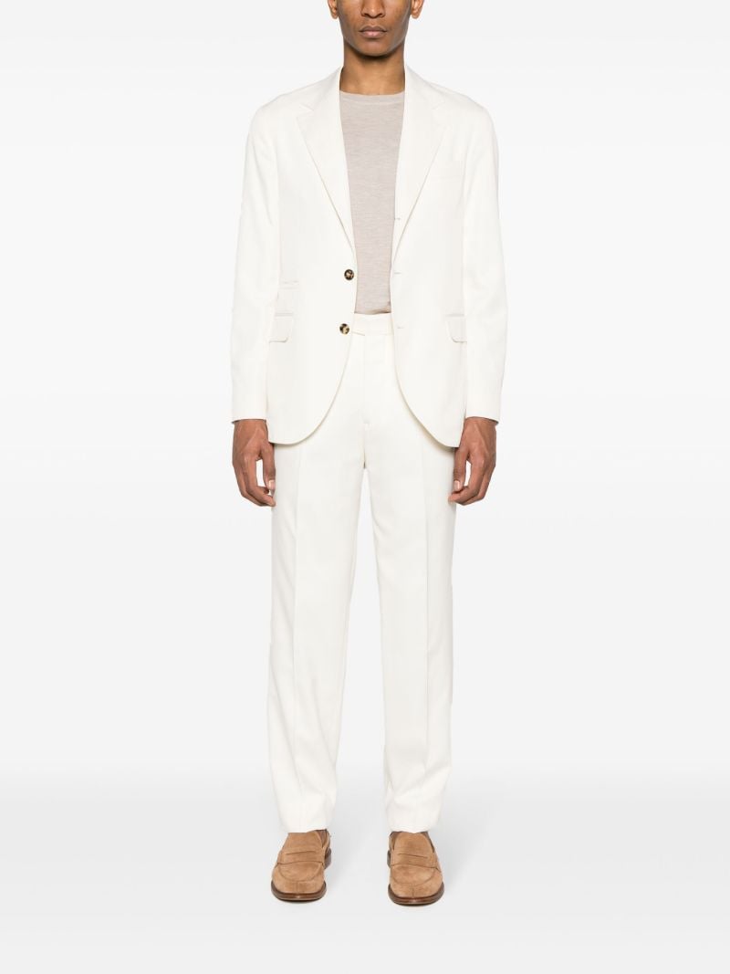 White Single-breasted Silk Suit
