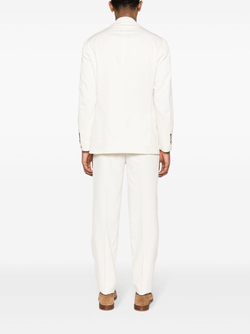 White Single-breasted Silk Suit