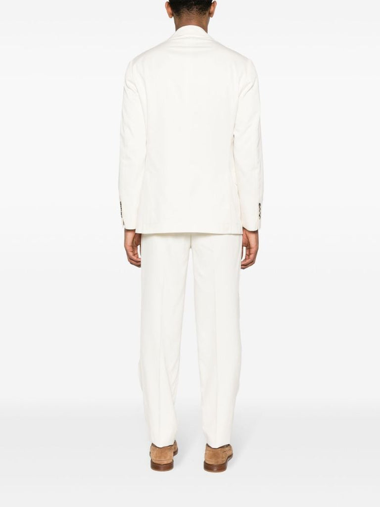 White Single-breasted Silk Suit