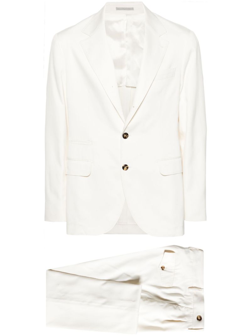 White Single-breasted Silk Suit