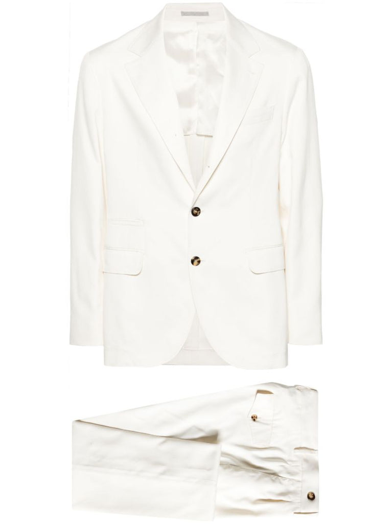 White Single-breasted Silk Suit