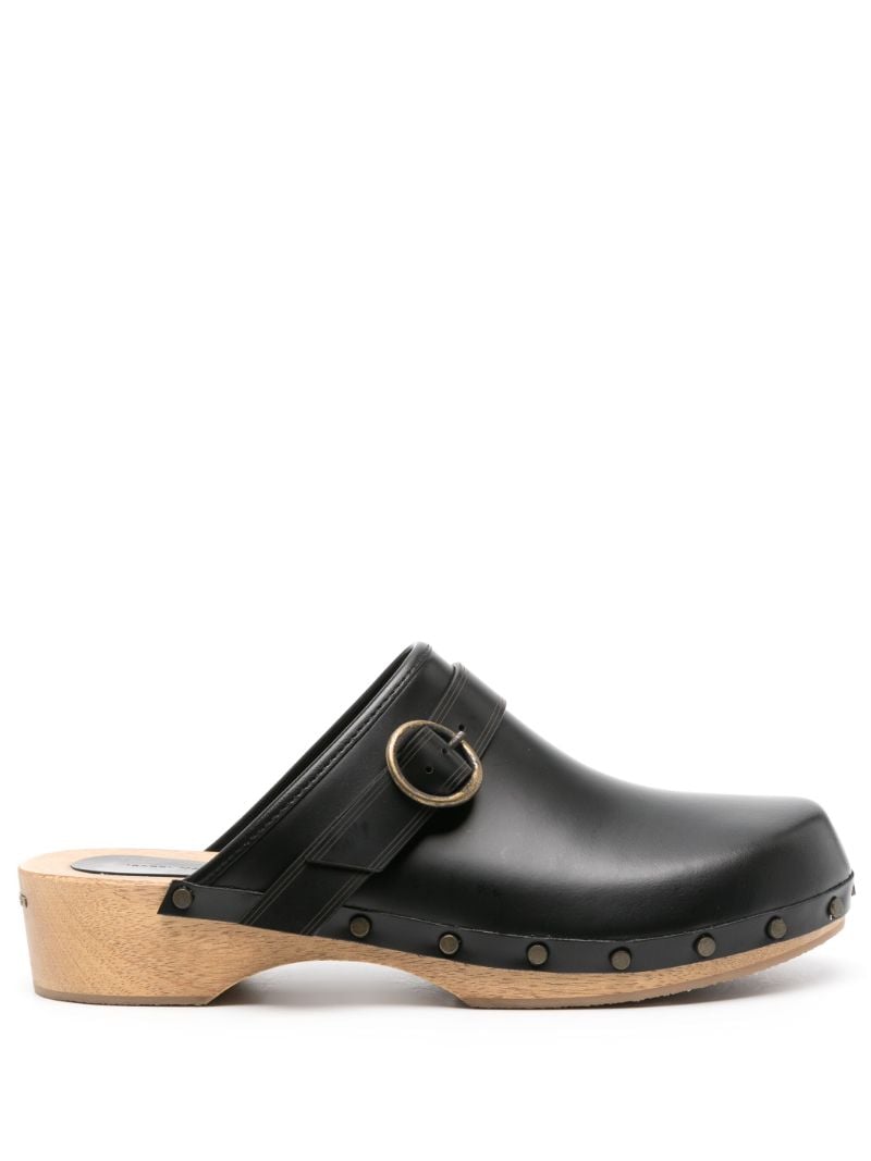 Black Thalie Leather Clogs