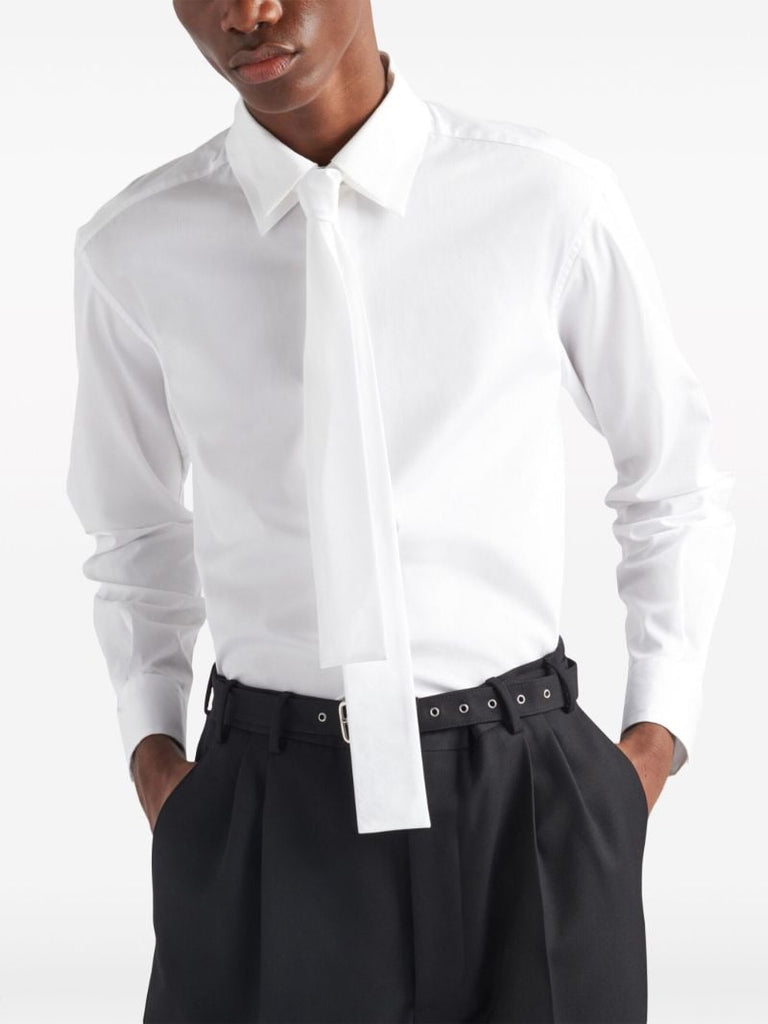 White Tie Cotton Shirt