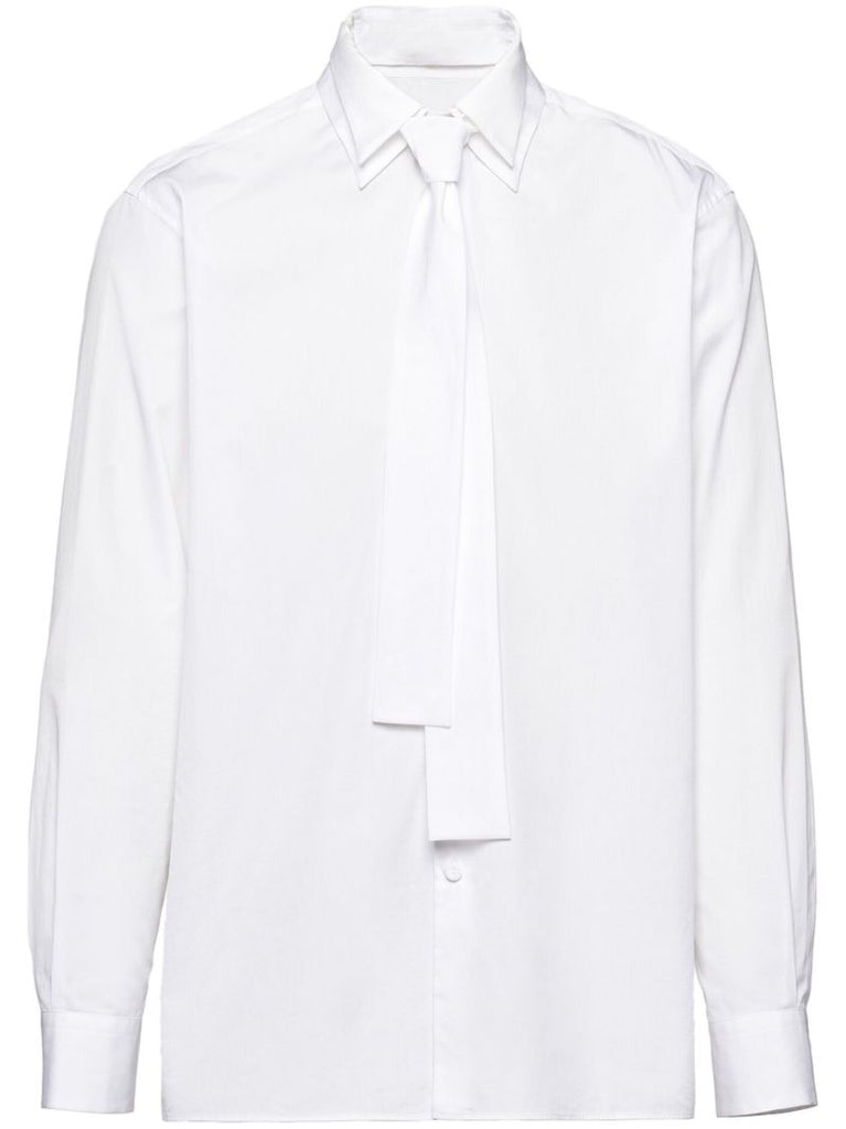 White Tie Cotton Shirt