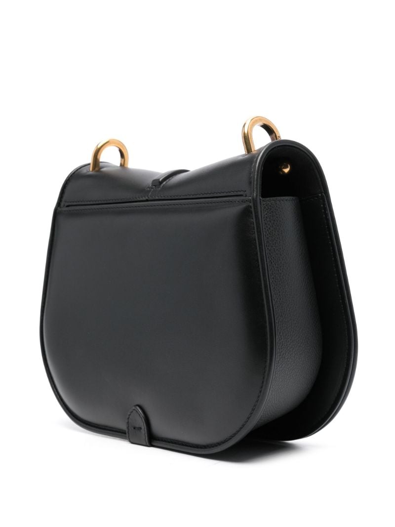 Black C'mon Medium Leather Satchel