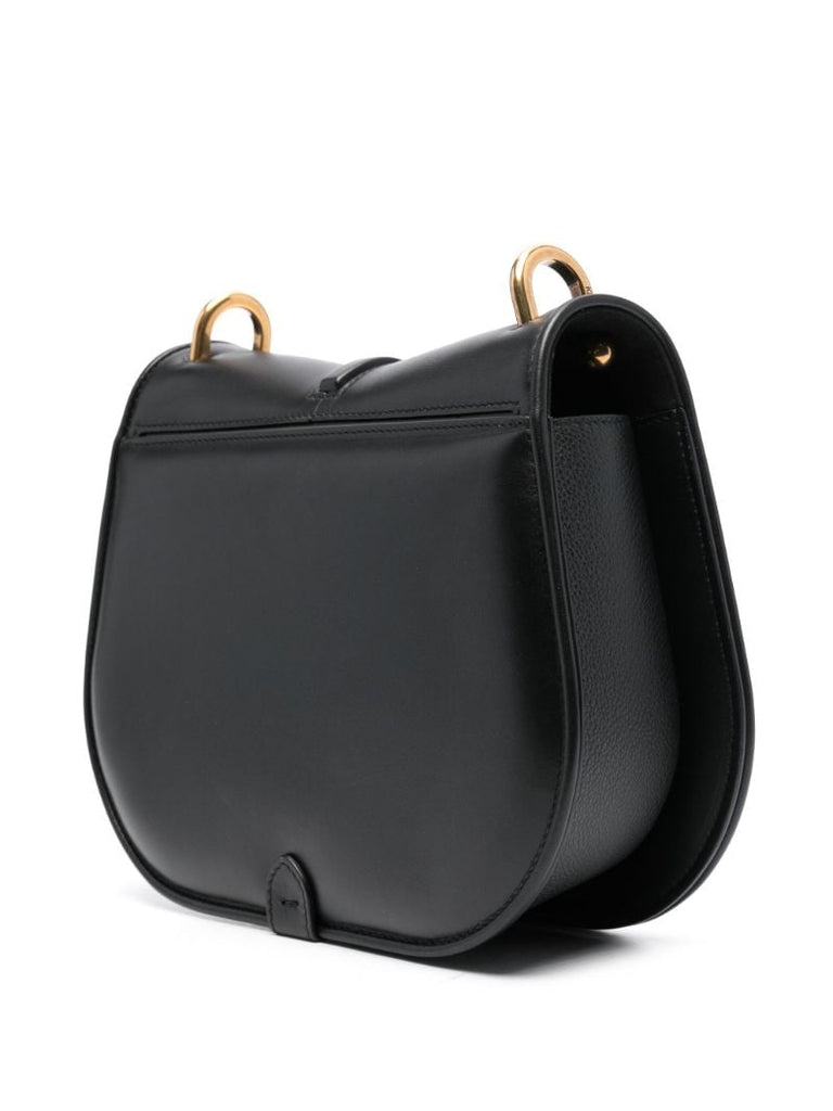 Black C'mon Medium Leather Satchel