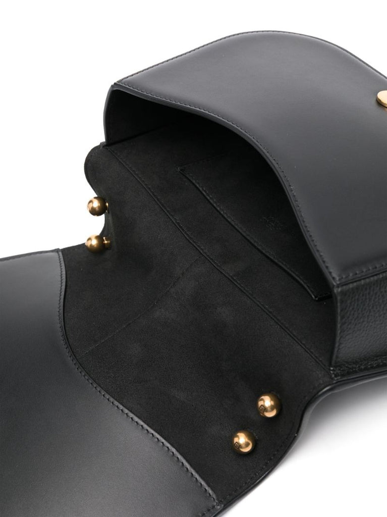 Black C'mon Medium Leather Satchel
