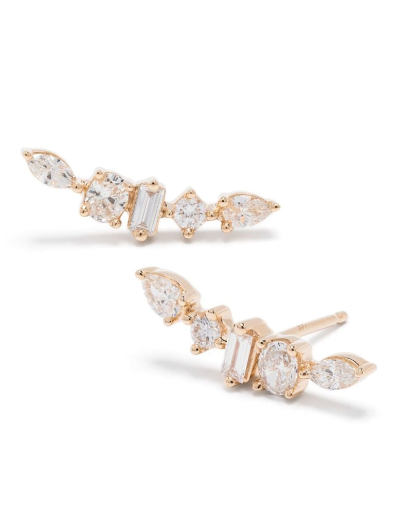 14k Yellow Gold Diamond Stud Earrings