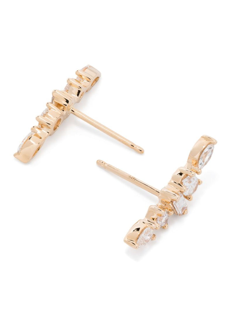 14k Yellow Gold Diamond Stud Earrings