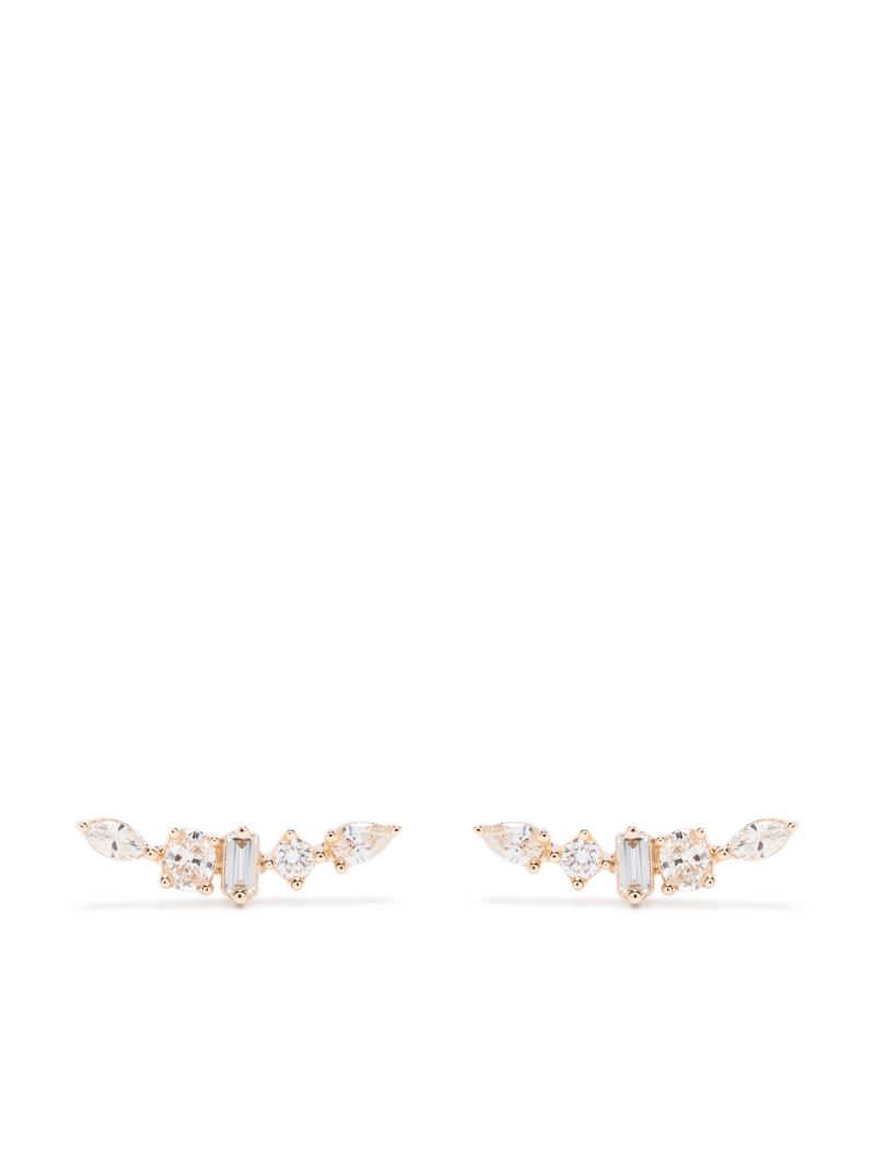 14k Yellow Gold Diamond Stud Earrings