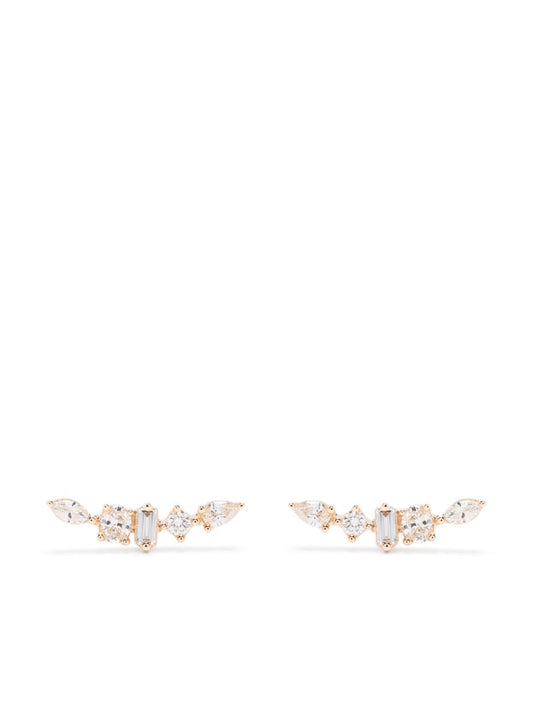 14k Yellow Gold Diamond Stud Earrings