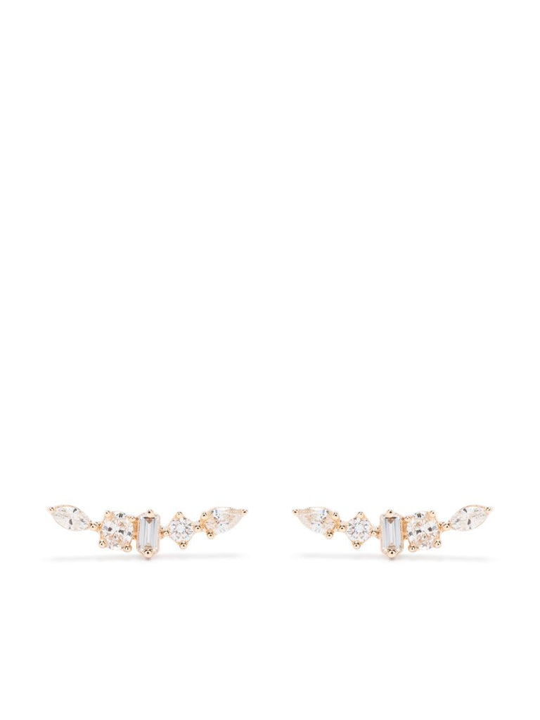 14k Yellow Gold Diamond Stud Earrings
