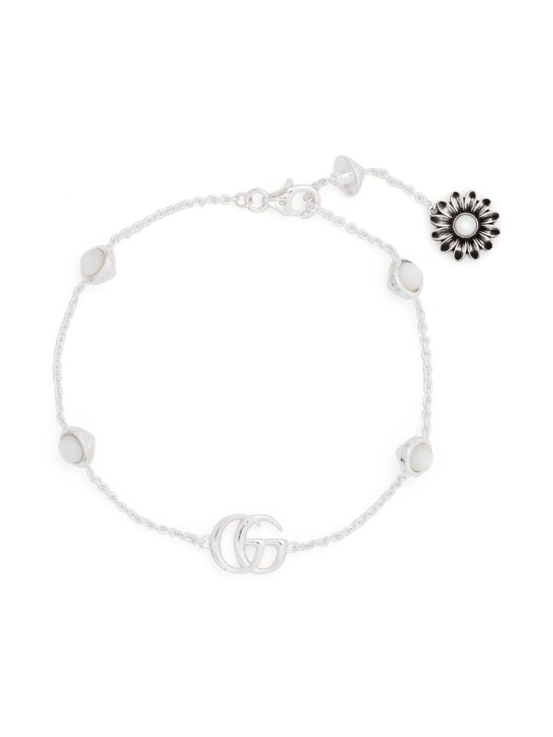 Sterling Silver Gg Marmont Flower Bracelet