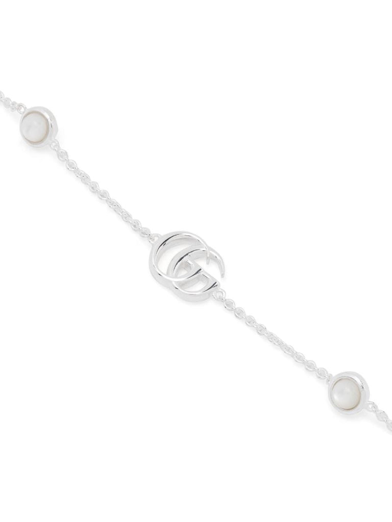 Sterling Silver Gg Marmont Flower Bracelet