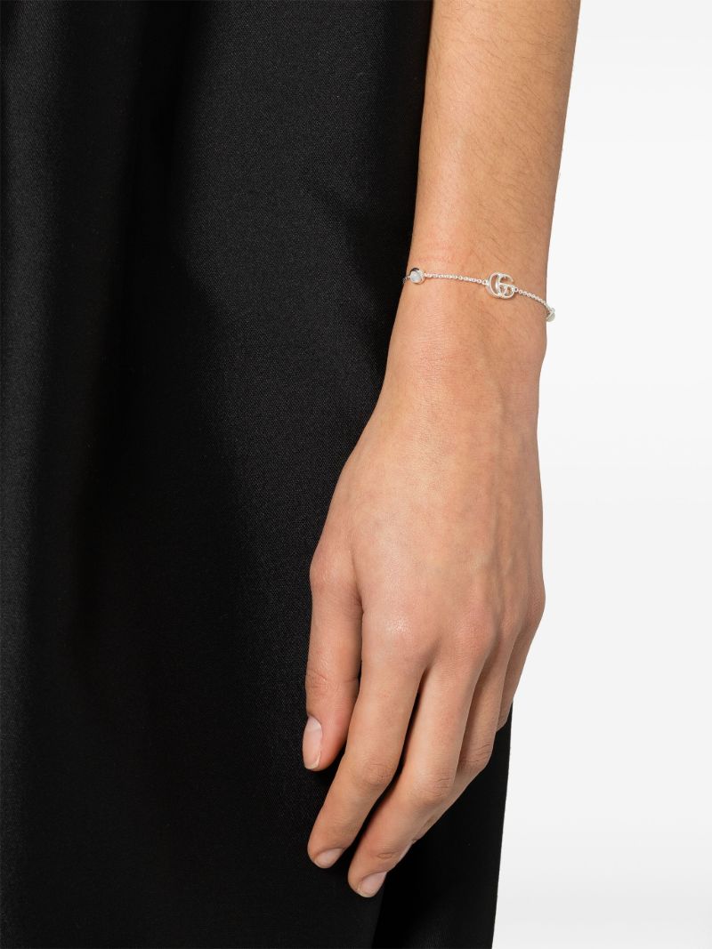 Sterling Silver Gg Marmont Flower Bracelet