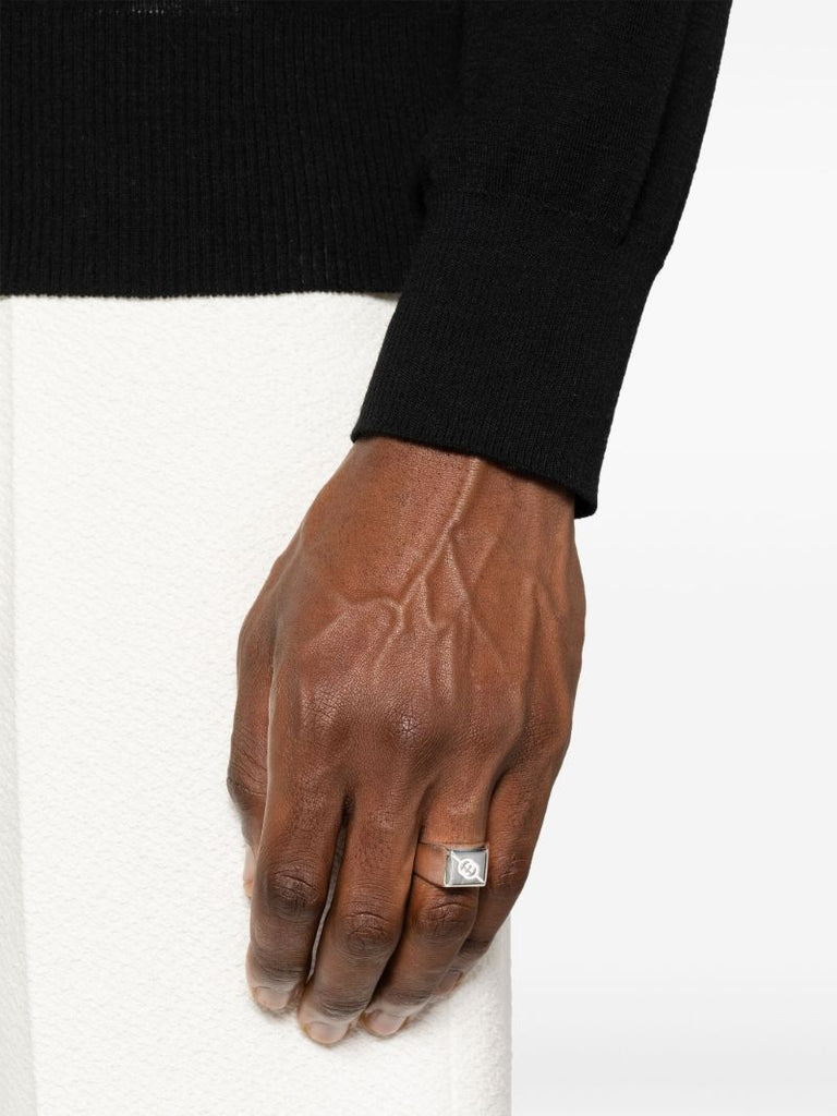 Sterling Silver Diagonal Interlocking G Ring