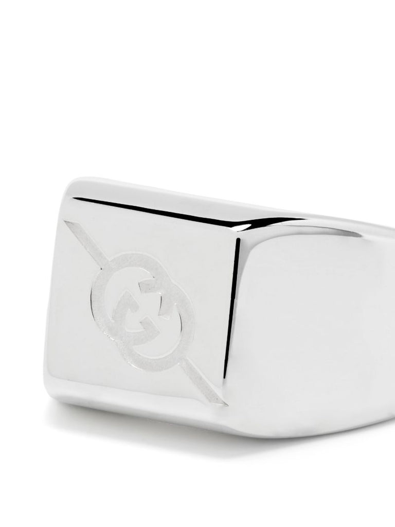 Sterling Silver Diagonal Interlocking G Ring