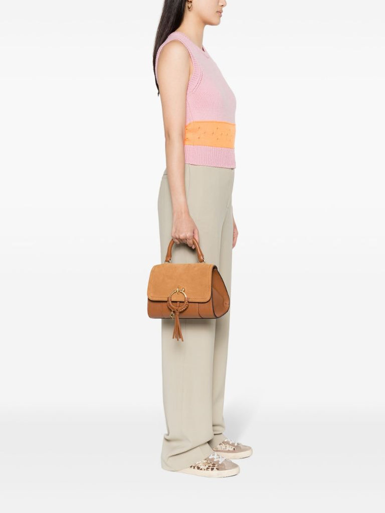 Brown Joan Ladylike Suede Tote Bag