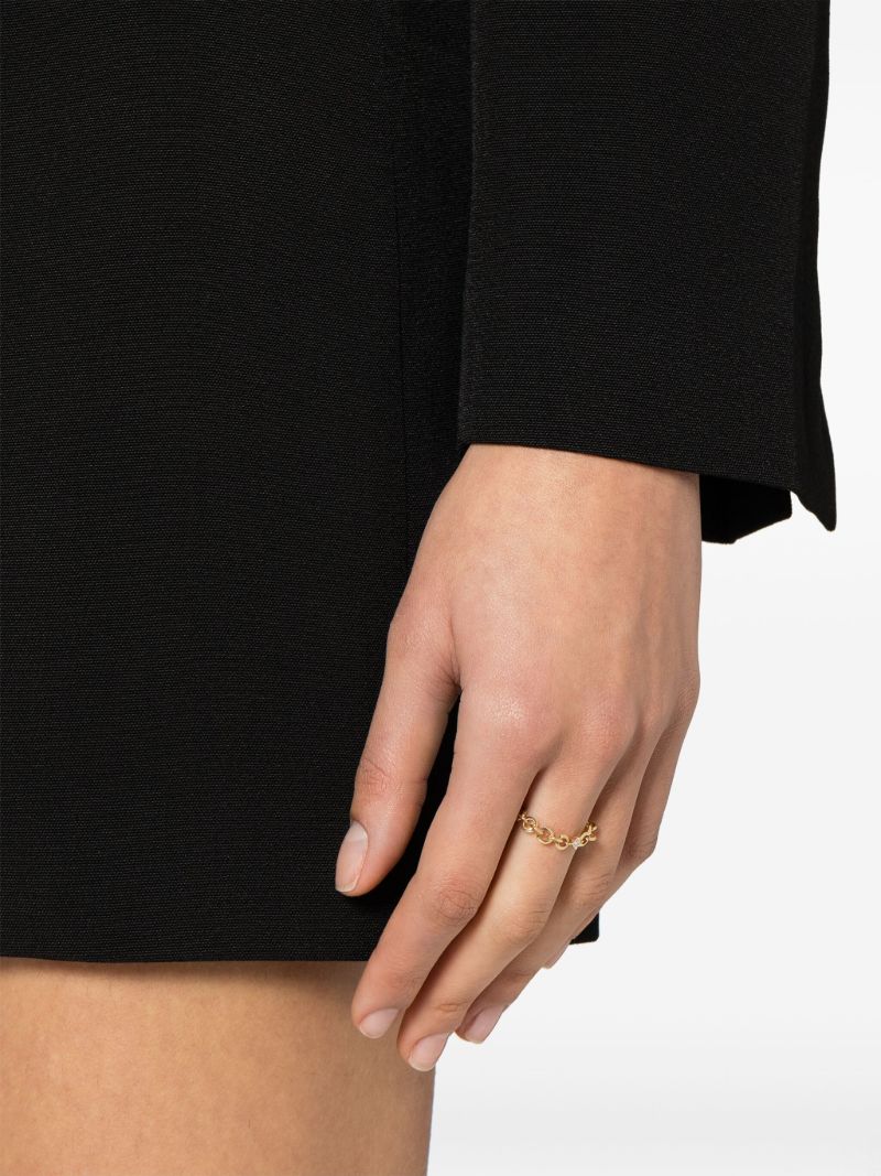 18k Yellow Gold Micro Chain Diamond Ring