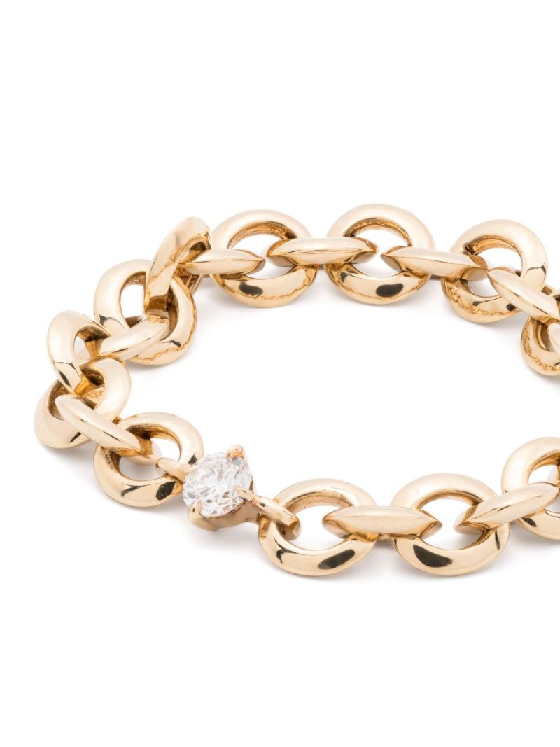 18k Yellow Gold Micro Chain Diamond Ring