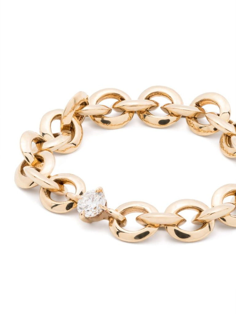 18k Yellow Gold Micro Chain Diamond Ring