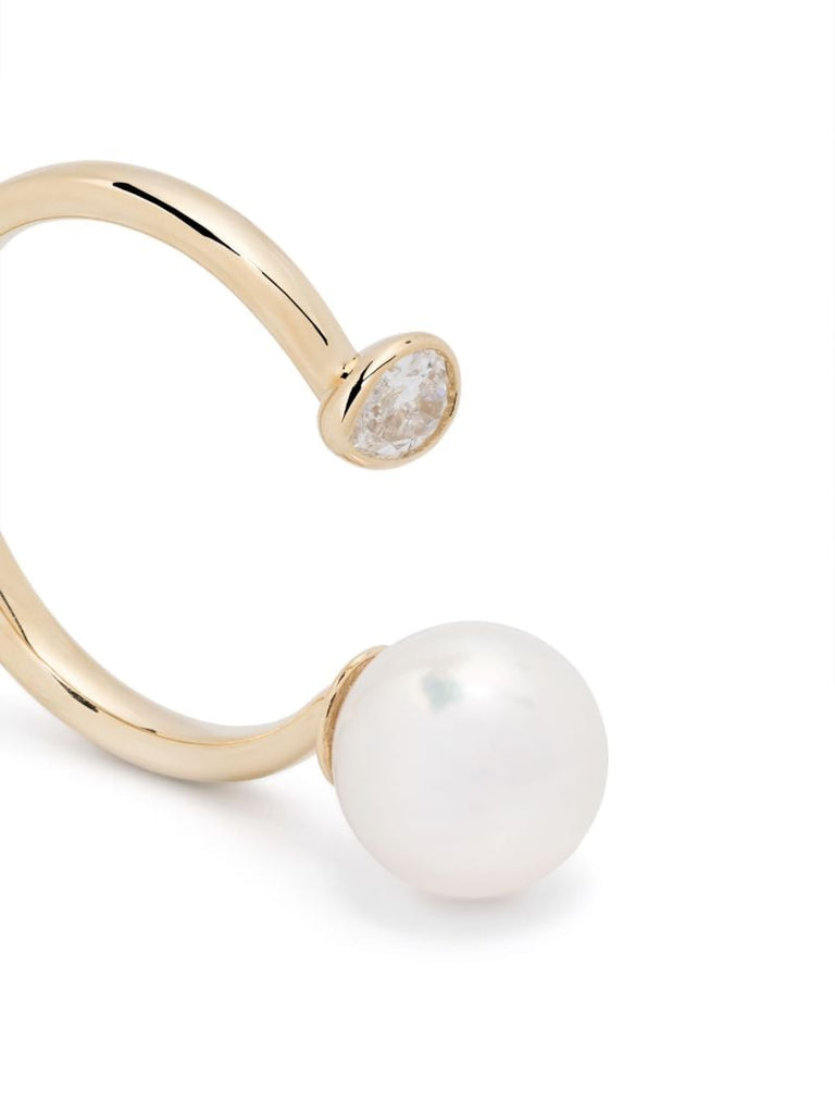 14k Yellow Gold Sea of Beauty Pearl and Diamond Ring