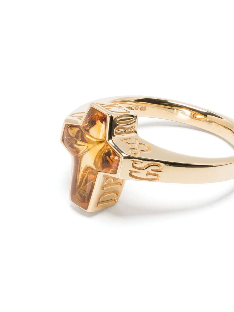 18k Yellow Gold Sex & Drugs & Rock & Roll Citrine Ring