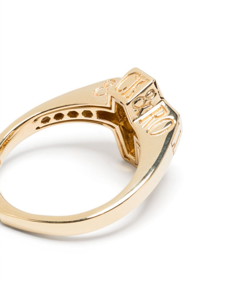18k Yellow Gold Sex & Drugs & Rock & Roll Citrine Ring