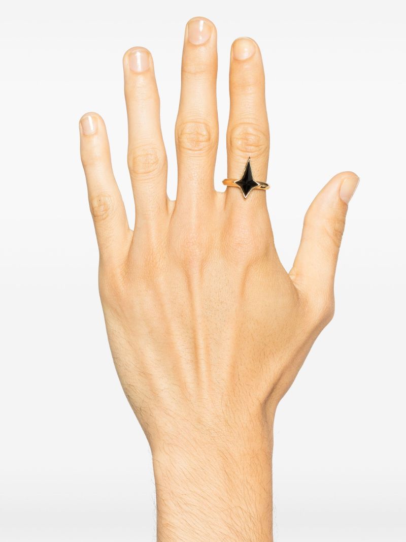 18k Yellow Gold New Cross Onyx Ring